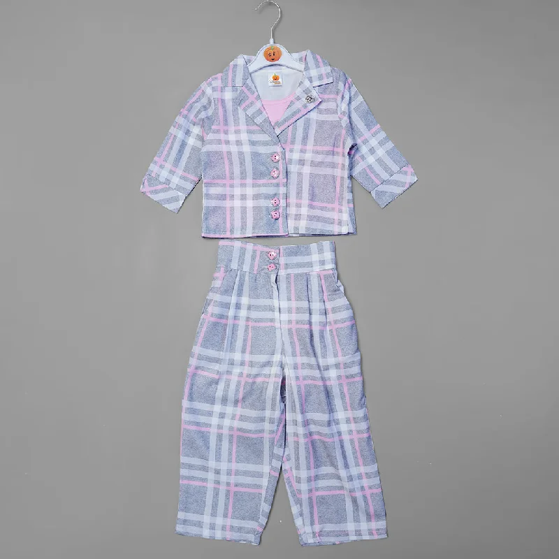 Charming Checks Printed Full Sleeve Western Set