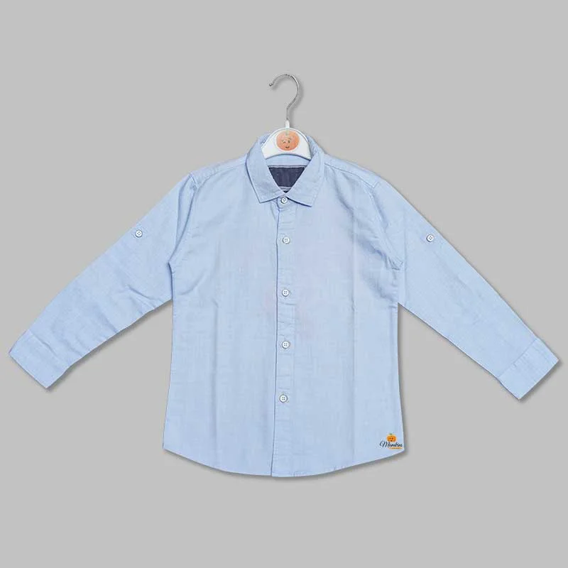 Sky Blue Plain Shirt for Boys