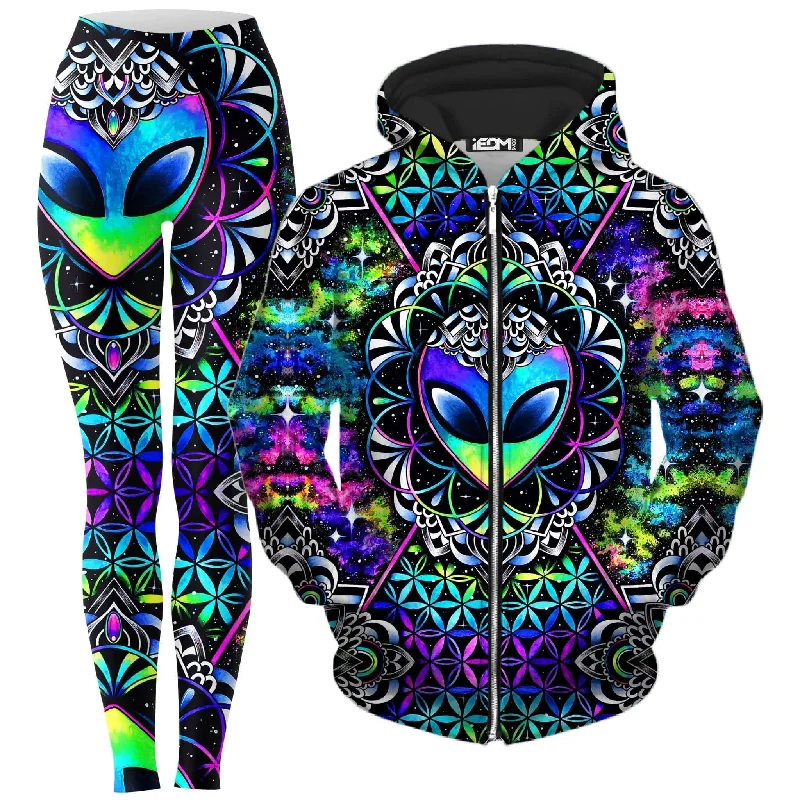 Conscious Cosmos Zip-Up Hoodie and Leggings Combo