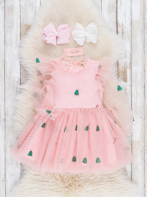 Pink Christmas Time Tulle Dress