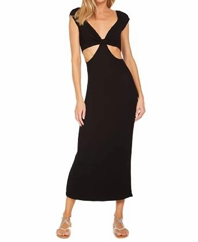 Colvin Cutout Maxi With Slits In Black