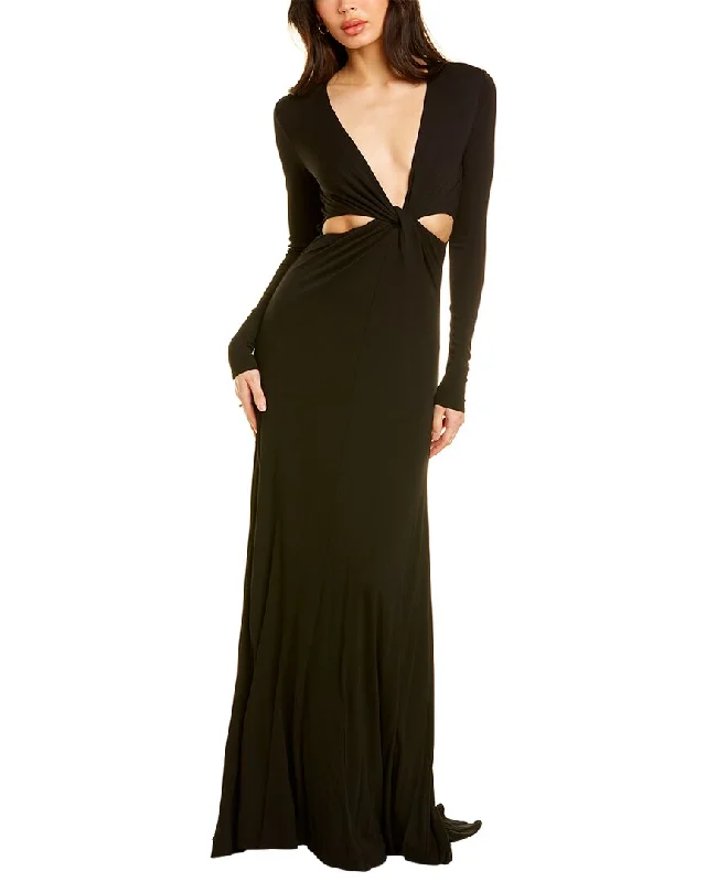 Halston Andie Matte Jersey Twist Gown