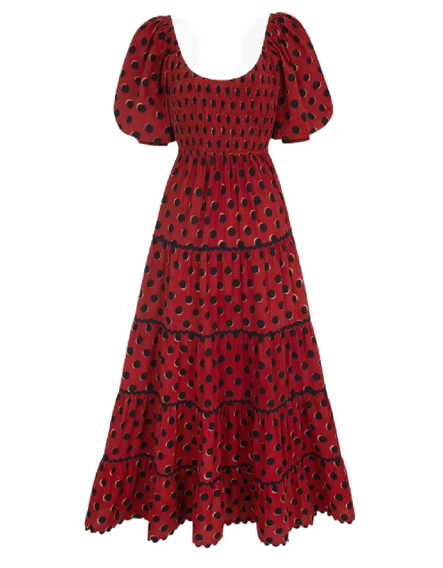 Rust Polka Angelina Dress