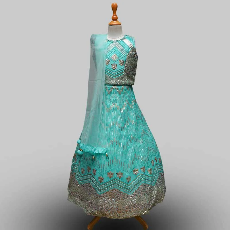 Sea Green Girls Lehenga Choli