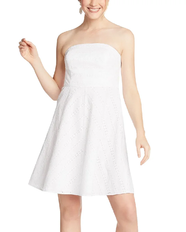 Draper James Striped Eyelet Strapless Dress