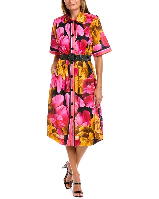 BADGLEY MISCHKA STUDIO Printed Floral Shirt Dress