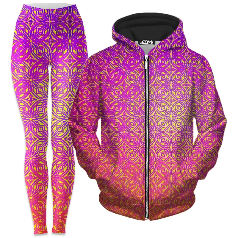 Psy Mosik Starburst Zip-Up Hoodie and Leggings Combo