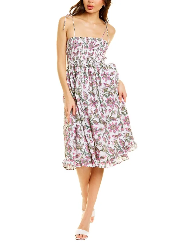 CELINA MOON SLEEVELESS MIDI DRESS