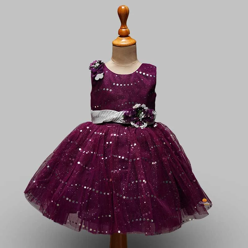 Wine Party Wear Frock for Girls