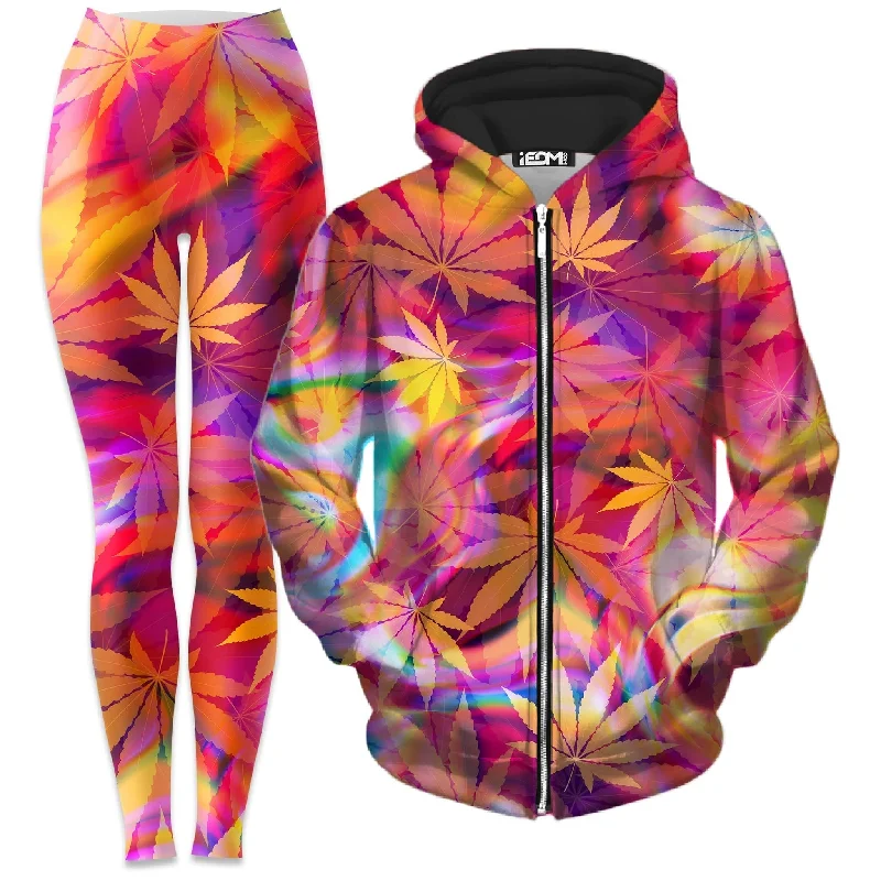 Ganja Dreamin Zip-Up Hoodie and Leggings Combo