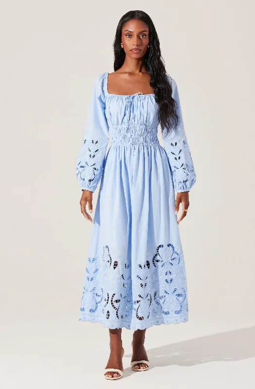 Wisnia Eyelet Embroidered Dress