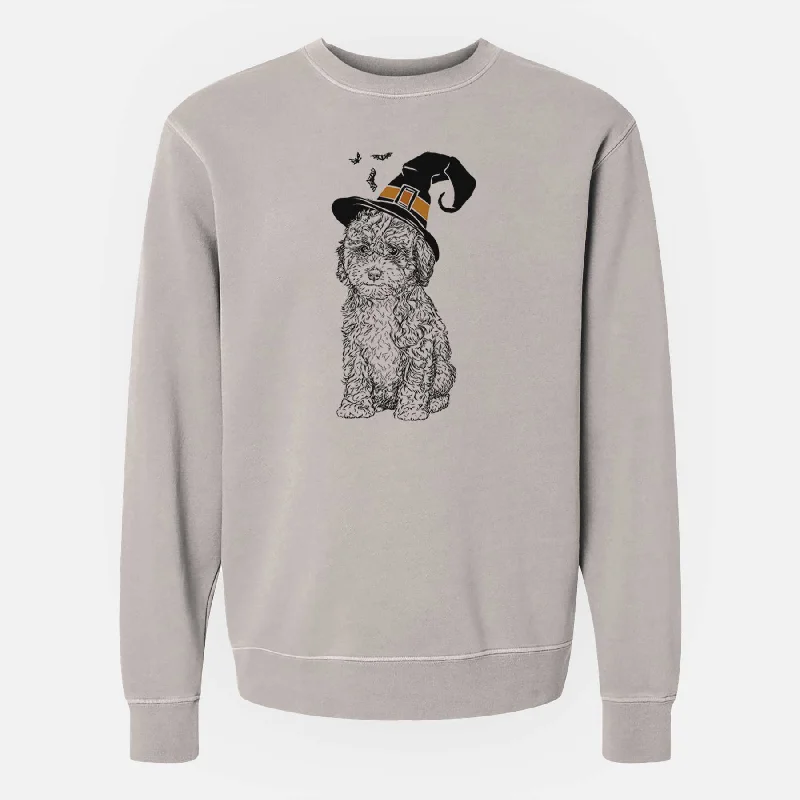 Witch Sweet Tea the Mini Doodle - Unisex Pigment Dyed Crew Sweatshirt