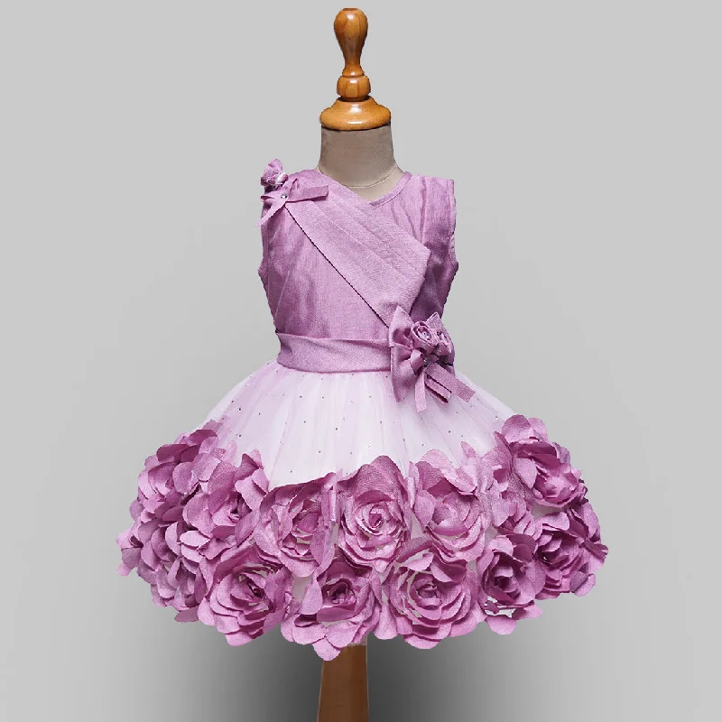 Onion & Pink Party Wear Girls Frock