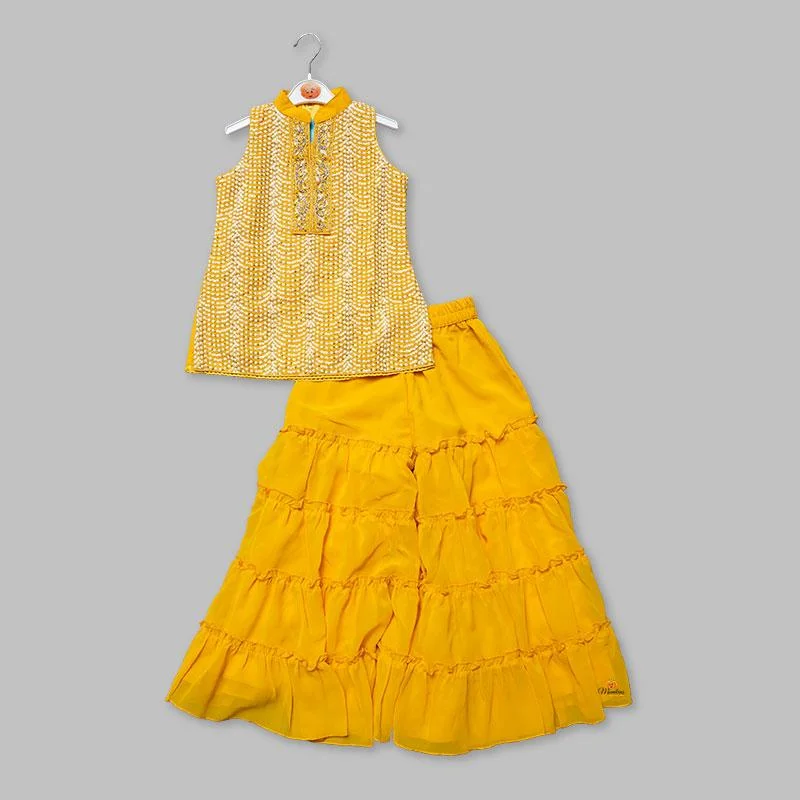 Yellow Girls Gharara Dress