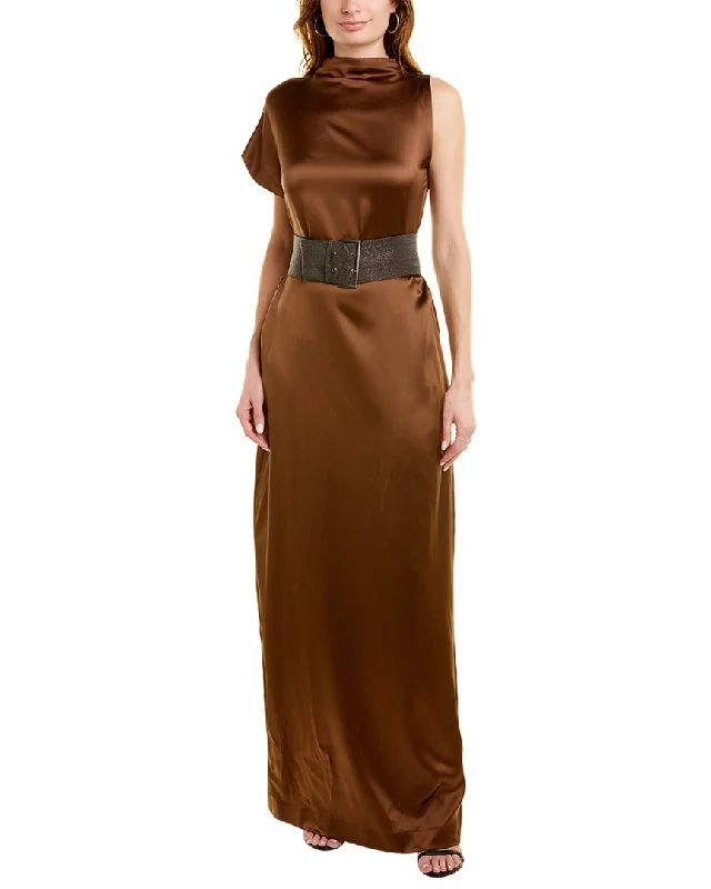 Brunello Cucinelli Silk-Blend Maxi Dress