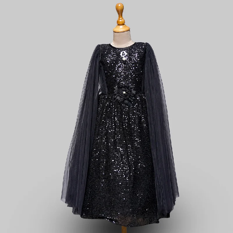 Black Sequin Gown for Girls