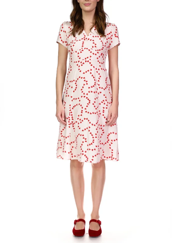 Silk Morgan Dress in String of Hearts