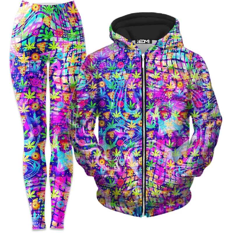 Dreamin Of Munchies Zip-Up Hoodie and Leggings Combo