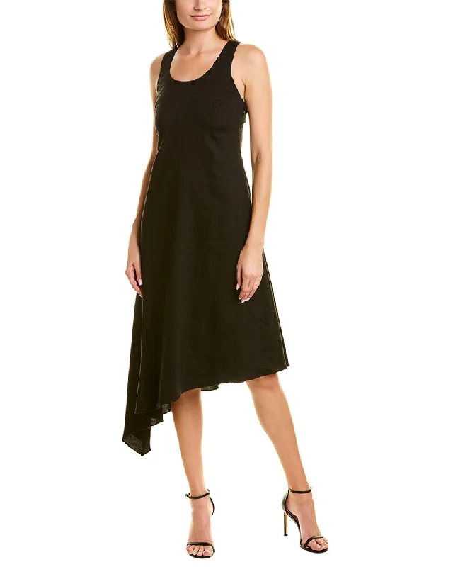 Halston Mazie Racerback Linen-Blend Dress