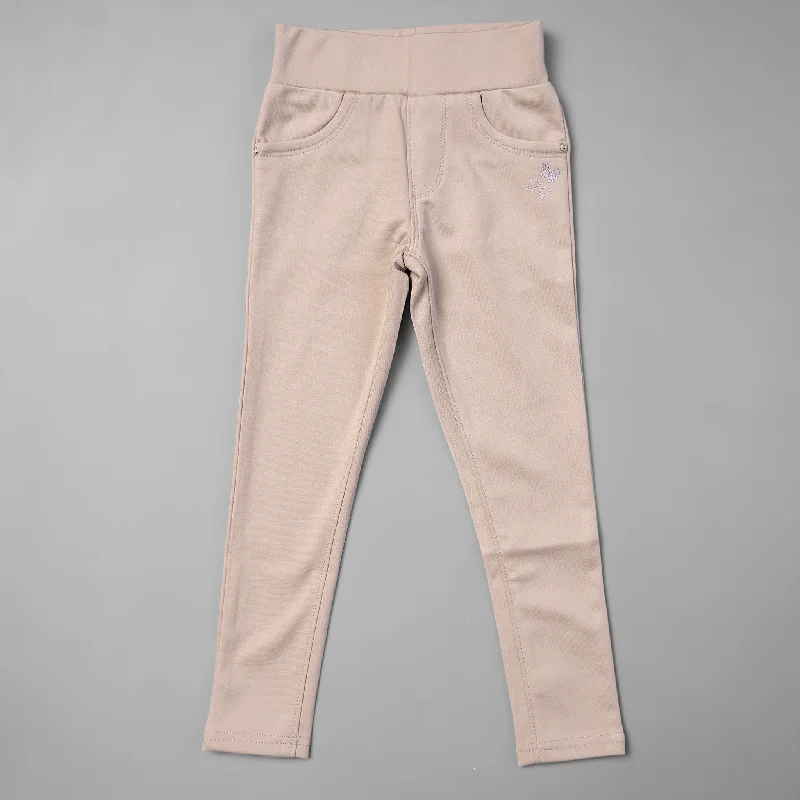 Fawn & Navy Blue Jeggings for Girls