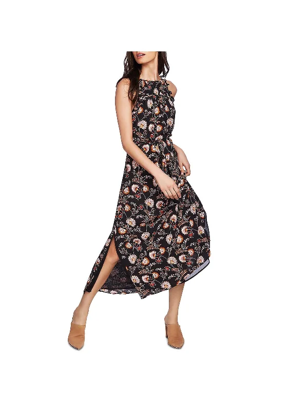 Womens Floral Print Daytime Midi Dress