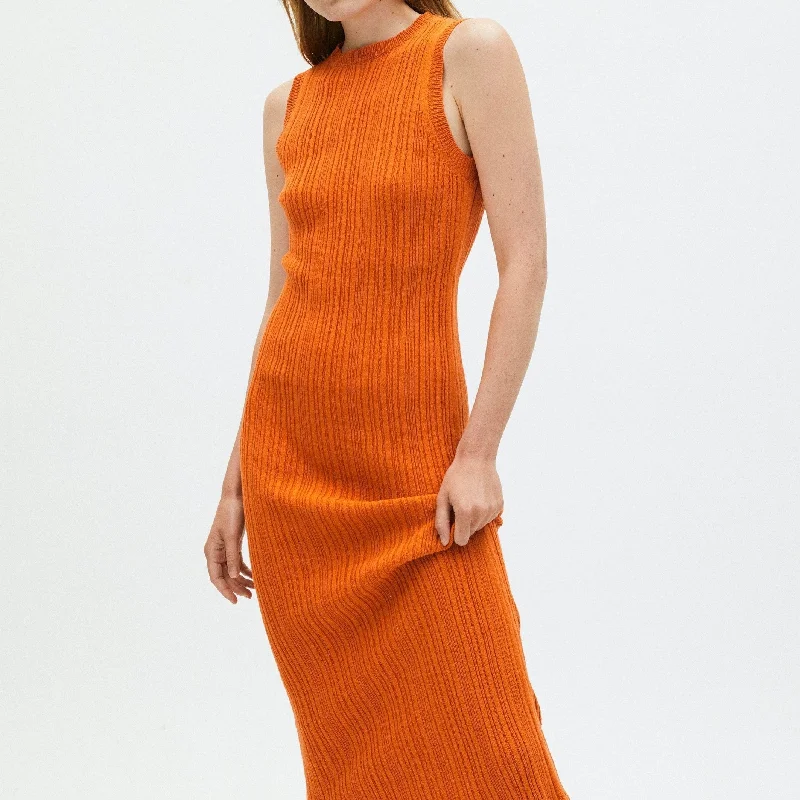 Breezy Sleeveless Knit Dress Clementine Orange