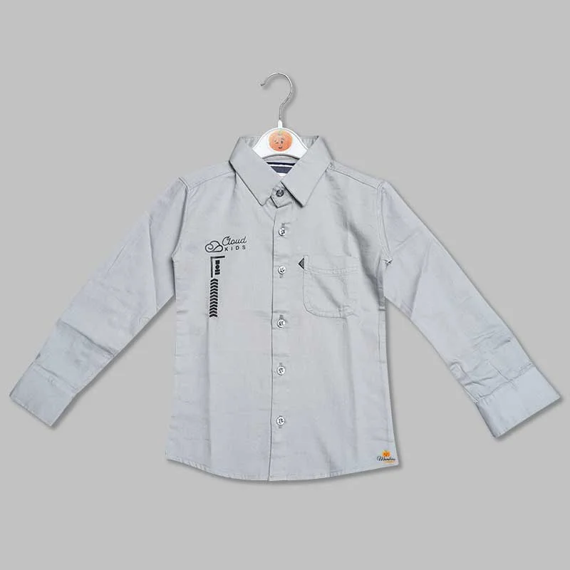 Grey Plain Shirt for Boys