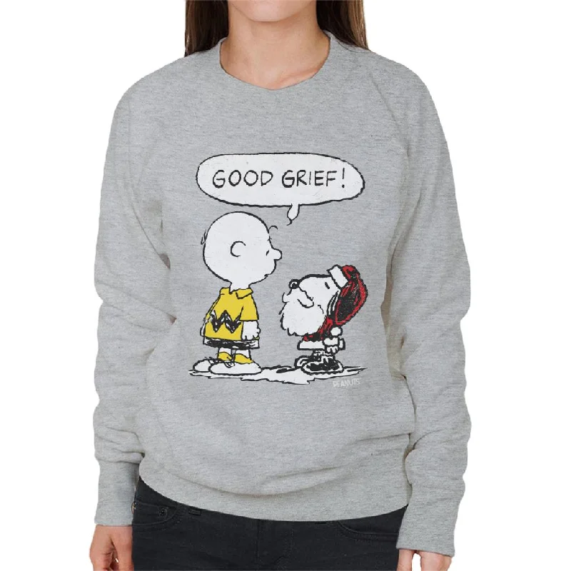 Peanuts Christmas Good Grief Santa Snoopy Women's Sweatshirt