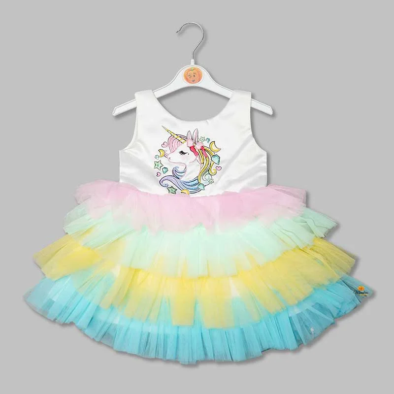 Frock for Girls with Unicorn Design