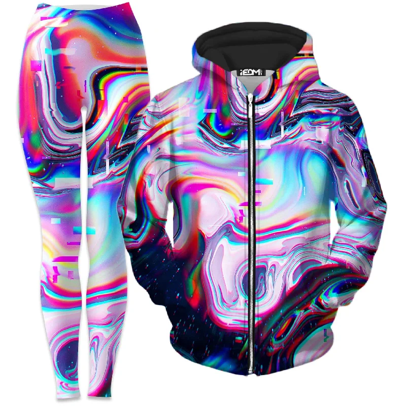 Simulation Break Zip-Up Hoodie and Leggings Combo