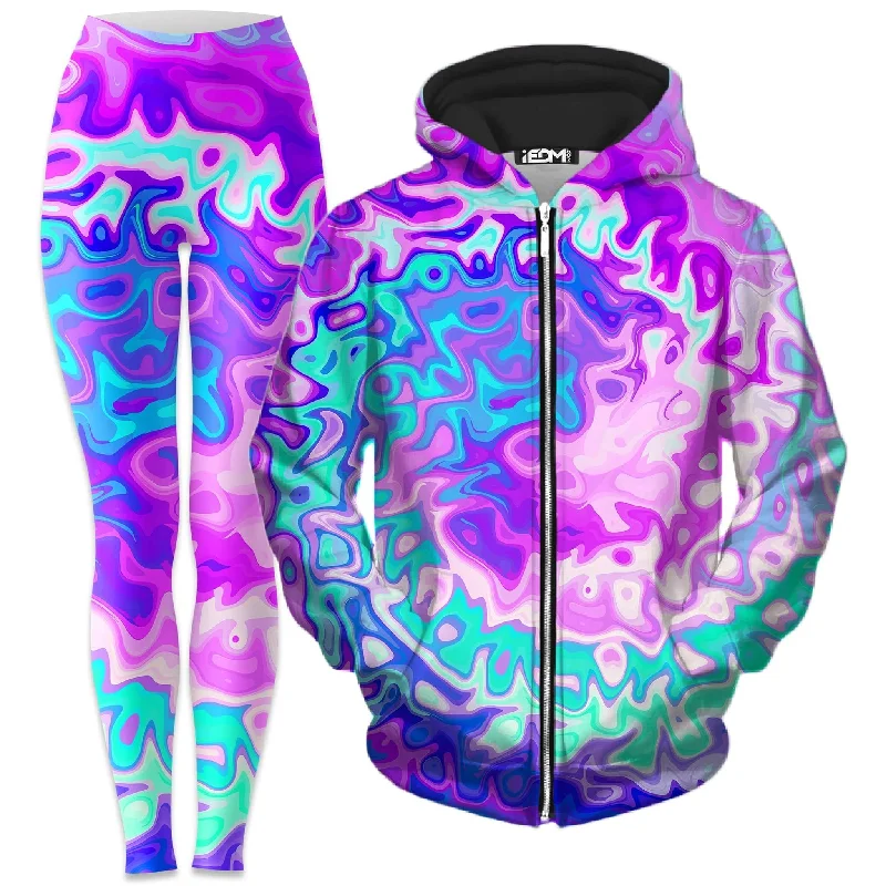 Catch The Wave Zip-Up Hoodie and Leggings Combo