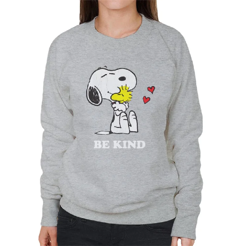 Peanuts Snoopy Hugging Woodstock Be Kind Women's Sweatshirt