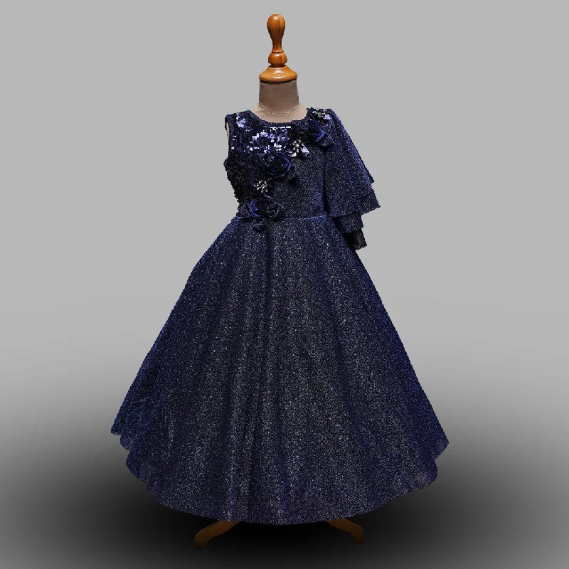 Navy Blue Long Gown for Kids