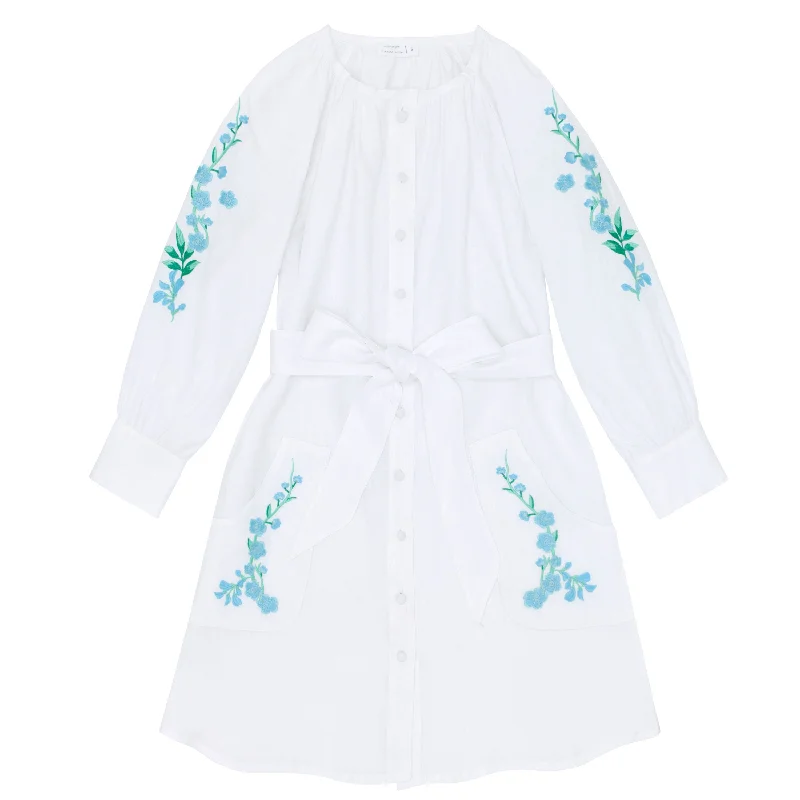 Minnow x Fanm Mon Women's Coconut Grove White Long Sleeve Dress