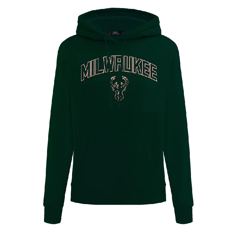 SUDADERA CON GORRO NBA MILWAUKEE BUCKS CLASSIC ESSENTIALS PARA MUJER