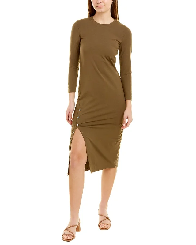 Theory Button Front Midi Dress