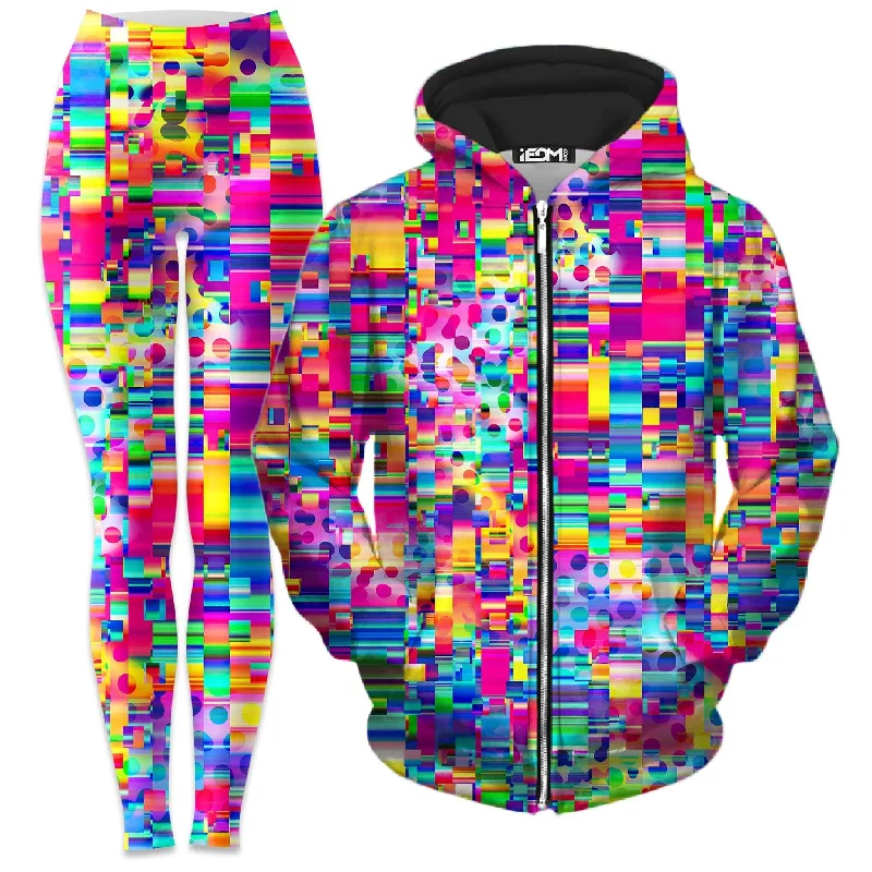 No Signal Zip-Up Hoodie and Leggings Combo