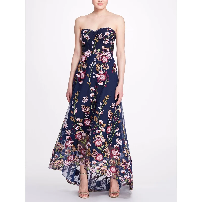 Embroidered Sweetheart Hi-Lo Gown