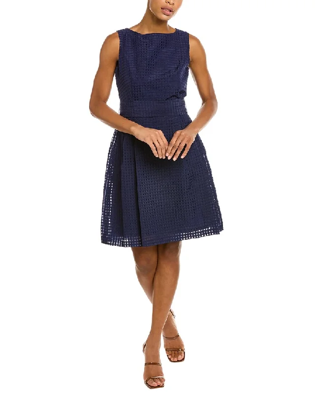 Anne Klein Seer Check A-Line Dress