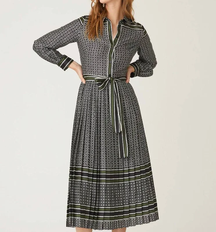 Brighton Dress In Jet Olive