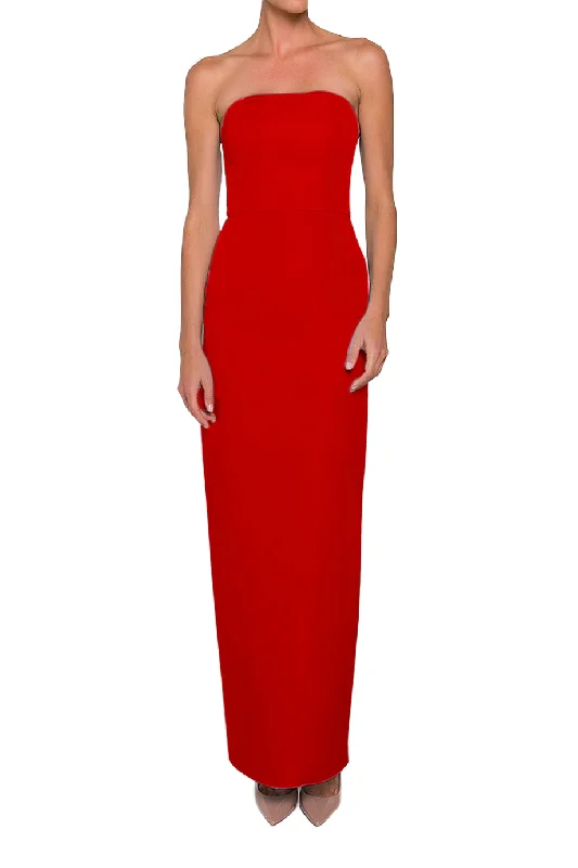 Silk Faille Strapless Column Gown