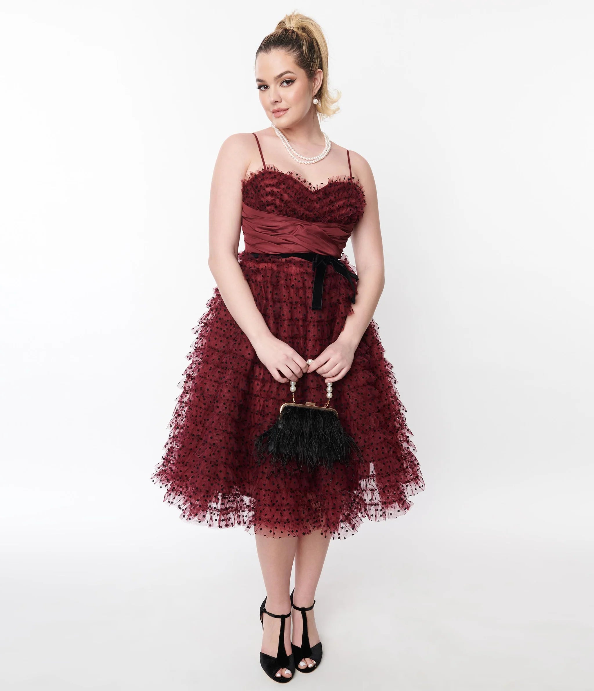 Burgundy Tulle Cupcake Dress