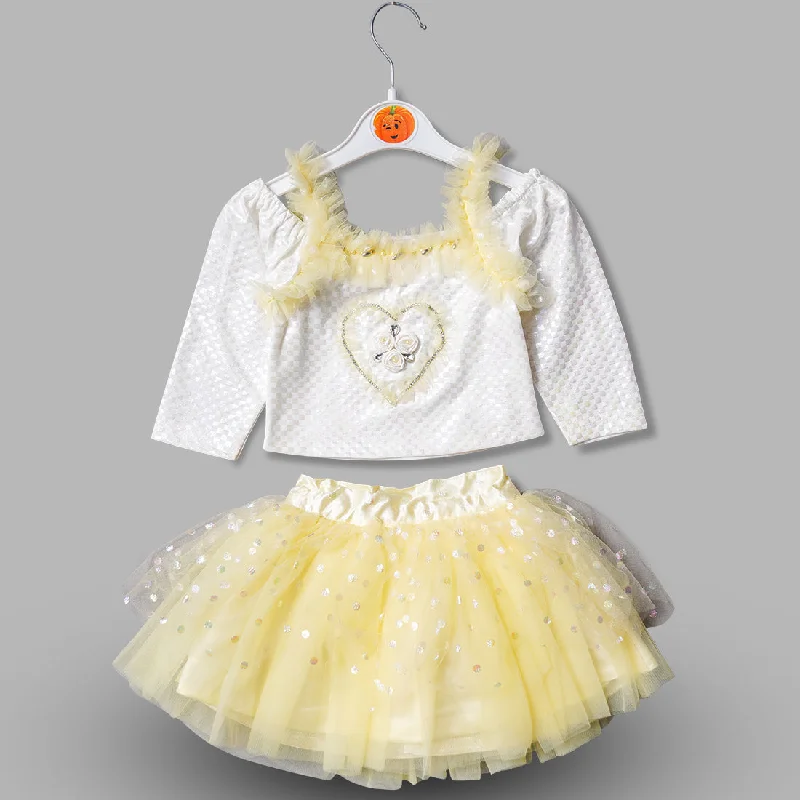 Dotted Fluffy Tutu Top & Skirt Set