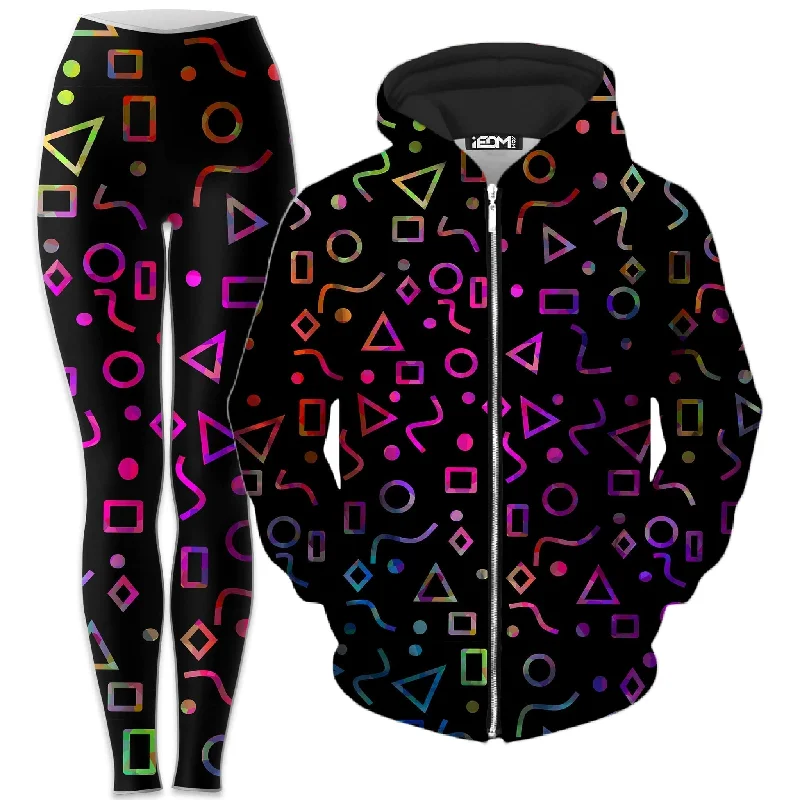 Modern Shapes Zip-Up Hoodie and Leggings Combo