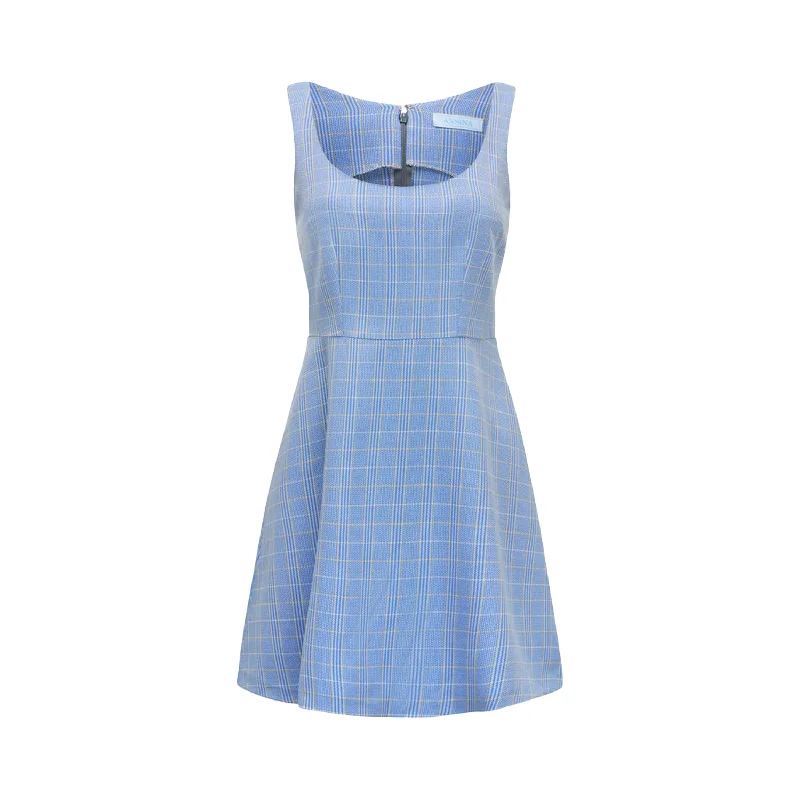 Alexia Dress in Blue Check