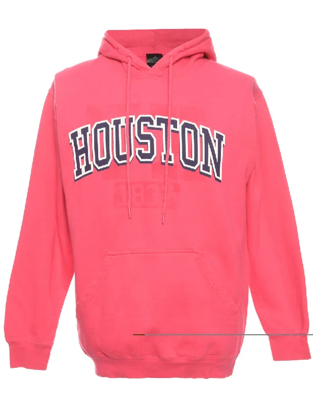 Houston Printed Pink Hoodie - S