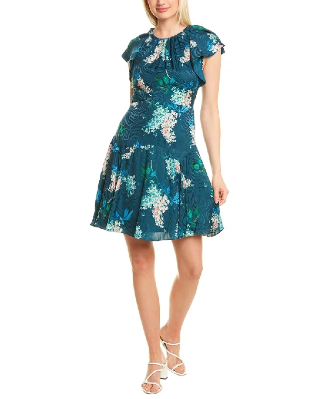 Rebecca Taylor Hydrangea Silk-Blend Mini Dress