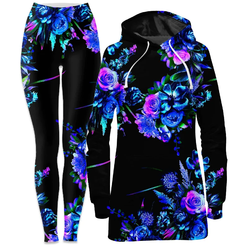 Midnight Garden Hoodie Dress and Leggings Combo