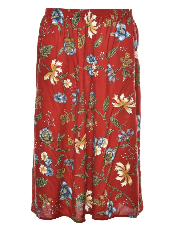 Floral Flared Skirt - S