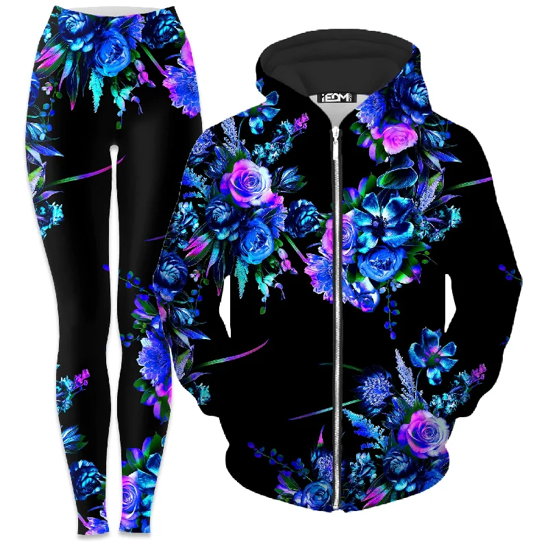 Midnight Garden Zip-Up Hoodie and Leggings Combo